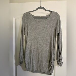 PinkBlush Heather Grey Ribbed Knit Ruched Maternity Top